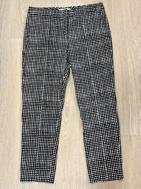 REED Checkered Straight Leg Ankle Pants in Black & White Size 2